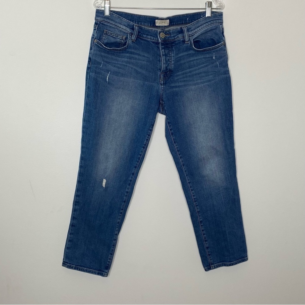 Loft Outlet Button Fly Distressed Boyfriend Jeans